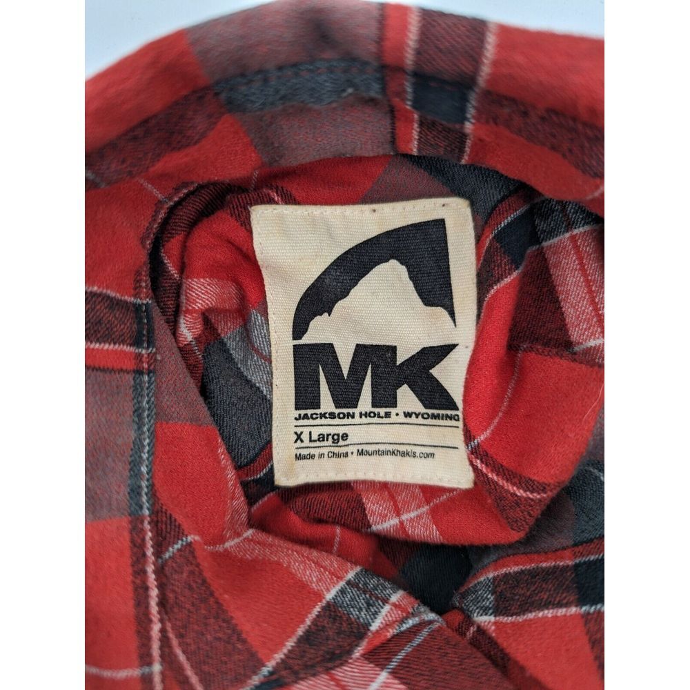 Mountain Khakis Men's Red Plaid Cotton Wool Long Sleeve Flannel Shirt, Size XL - Picture 8 of 9